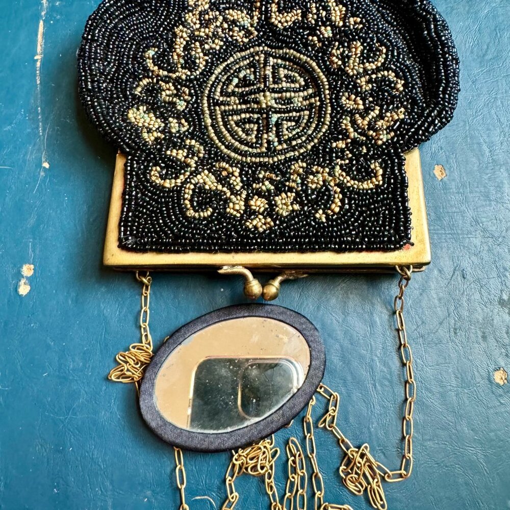 Vintage small beaded wallet coin purse roaring 20s style - Picture 10 of 12